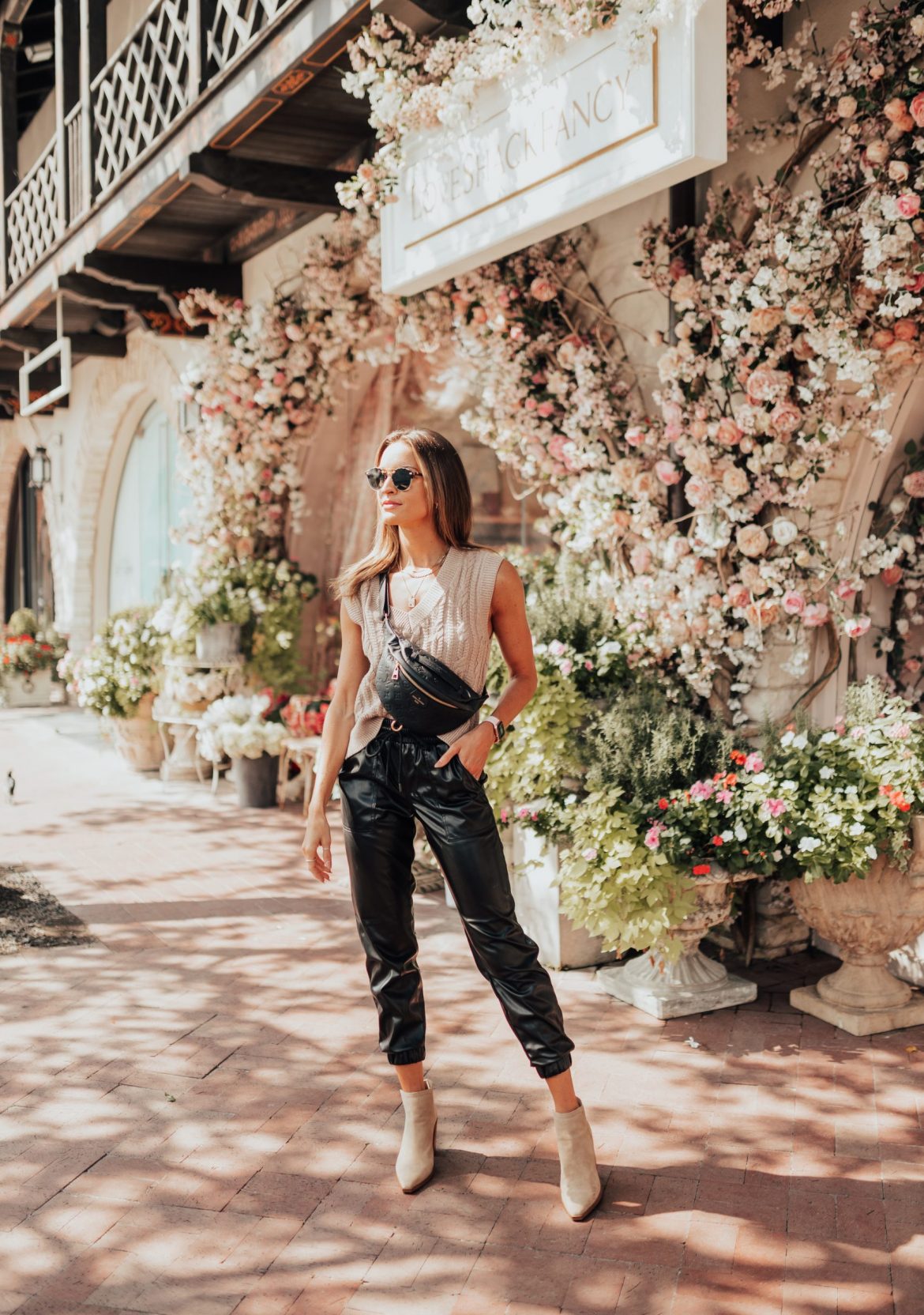 faux leather joggers: styled 5 ways 