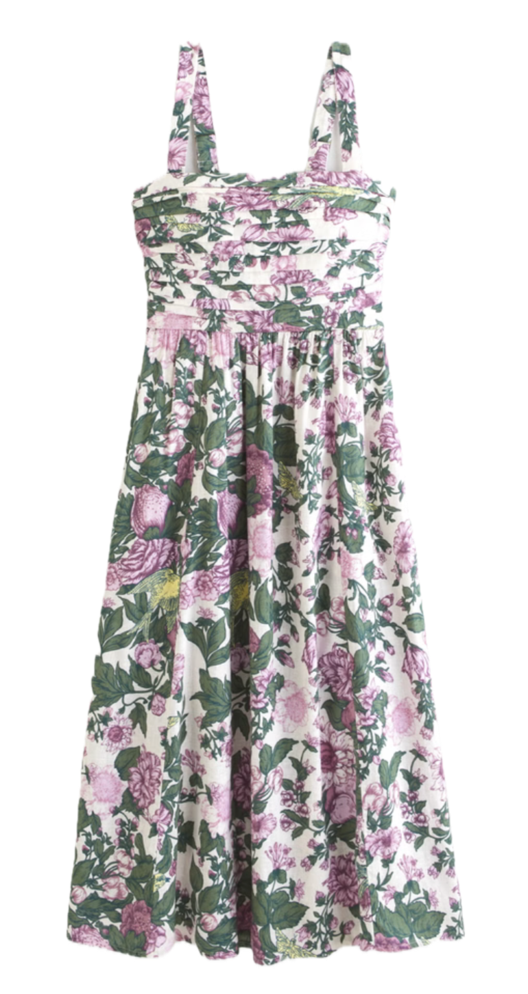 Emerson Linen Blend Wide Strap Midi Dress - Lauren Kay Sims